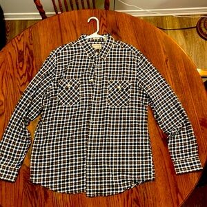 Men’s Chaps flannel plaid shirt (brown, cream and blue colors)